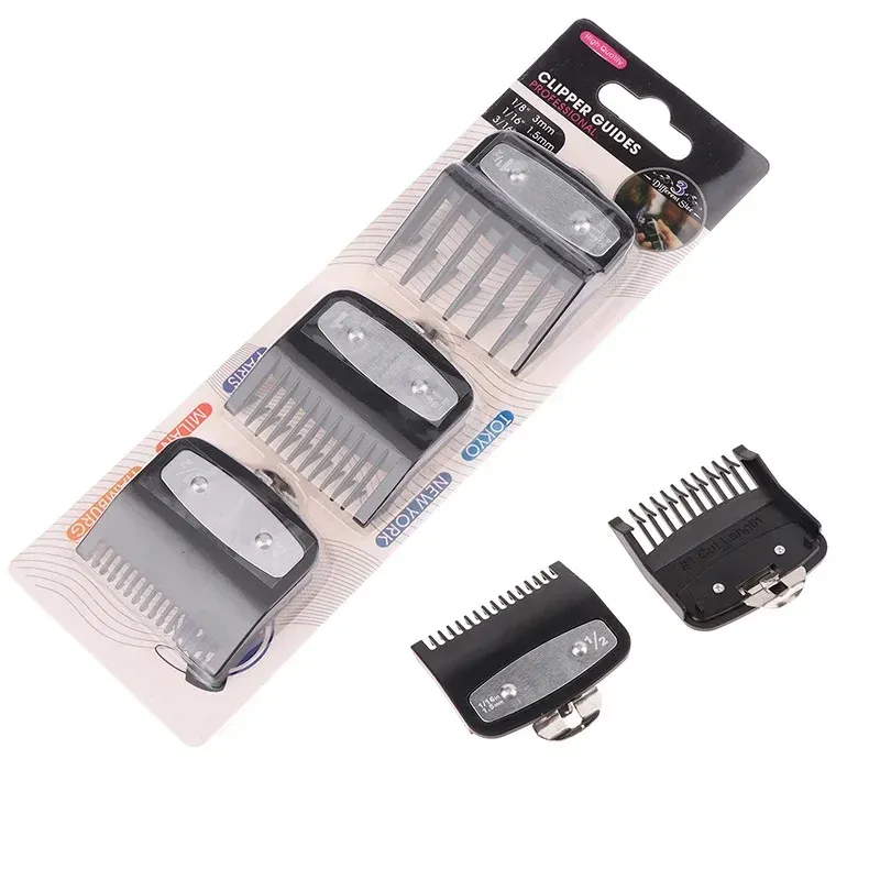 1 Stück Schwarzes Limit-Kamm-Set Haarschneidemaschinen-Aufsätze Führungskämme Trimmer Styling-Werkzeuge Kompatibel 1,5mm 3mm 4,5mm 1 Stück