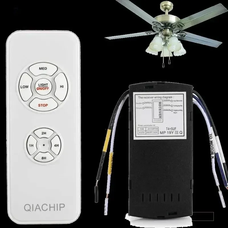 Universal Deckenventilator Lampe Fernbedienung Kit AC 110-240V Timing Control Schalter Eingestellt Wind Geschwindigkeit Sender Empfänger
