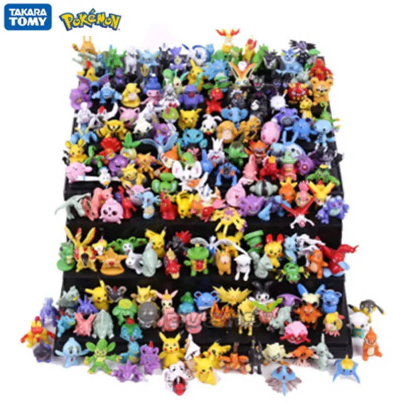 24-144Pcs Verschiedene Stil Pokemon Anime Figur Pikachu Action Modell 2-3CM Nicht Wiederholende Mini Modell puppe Spielzeug Kinder Weihnachten Geschenke