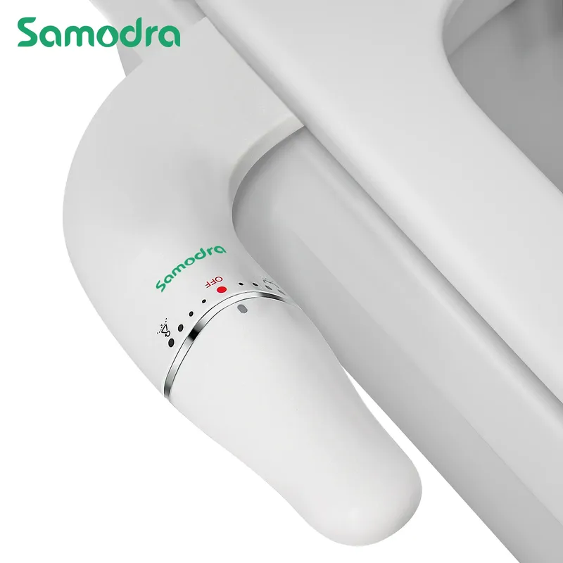 SAMODRA Ultra Slim Bidet-Aufsatz für Toilettensitz – Doppeldüse, einstellbarer Wasserdruck, nicht elektrisches Arschsprüher