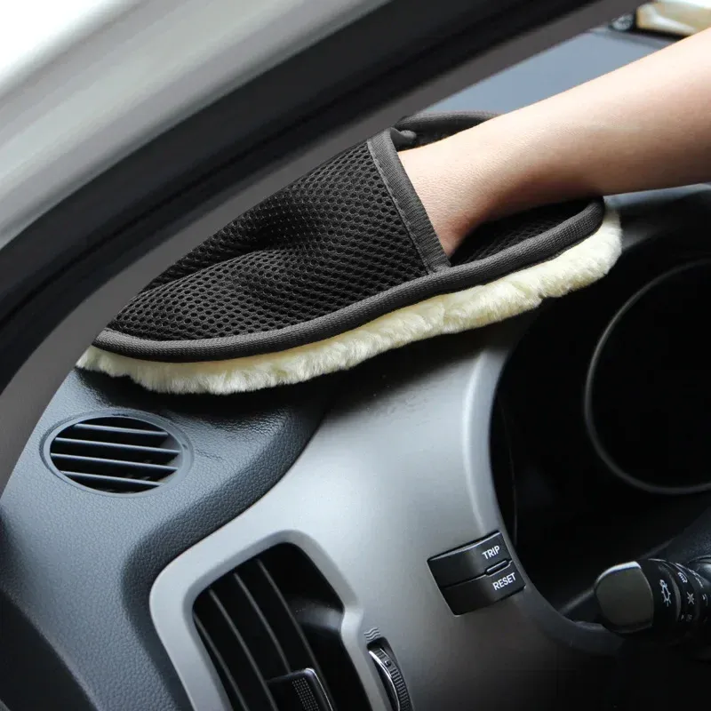 Autowaschhandschuhe, verdickter Plüsch, Auto-Wischhandschuhe, Wachsen, Polieren, Auto-Reinigungsprodukte