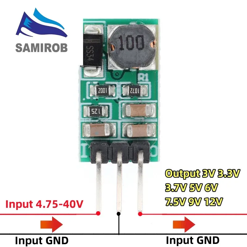 SAMIROB DD4012SA 1A DC 5-40V bis 3V 3,3V 3,7V 5V 6V 7,5V 9V 12V Regler DC-DC Step-Down Buck Converter Modul Board