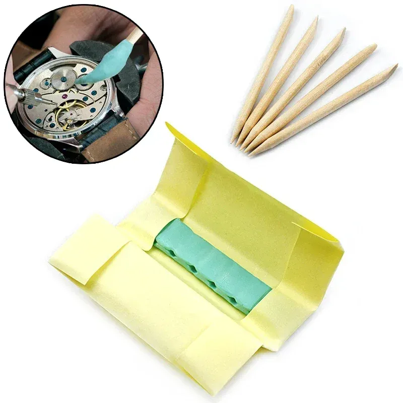 Uhr Teile Bewegung Reinigung Ton Grün Gummi Kitt Reiniger Mit Holz Stick Für Uhrmacher Uhr Reparatur Werkzeug Zubehör