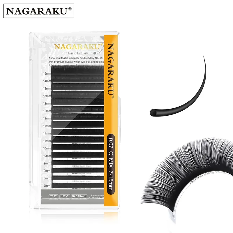 Nagaraku Classic Mix Wimpern verlängerung 16 Reihen/Fall 7 ~ 15mm Premium natürliche weiche individuelle Faux Nerz liefert Make-up Cilios