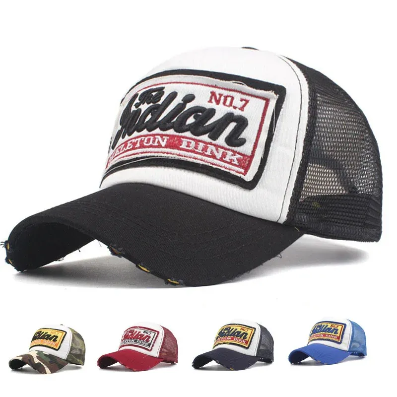 Streetwear Brief Stickerei Mesh Dad Baseball Cap Mode Snapback Hip Hop Outdoor Y2K Trucker Hüte Gorras F2719 für Frauen Männer