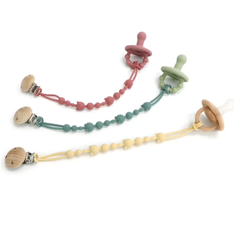 Beruhigende Schnuller Anti-kette Baby Kinderwagen Beißring Anti-verlust Kette Baby Silikon Schnuller Clip Spielzeug Beißen Kleber Lanyard