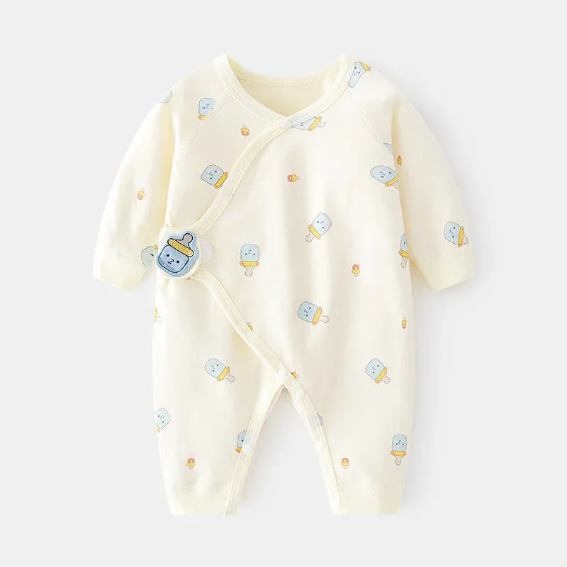 Baumwolle Neugeborenen Baby Mädchen Junge Strampler Druck Infant Overall Casual Neue geboren Kleidung Für Mädchen Jungen Frühling Herbst Kleidung Neue 0-6M