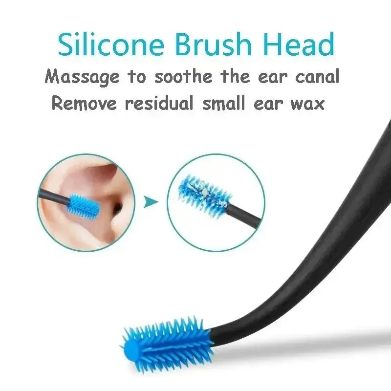 Doppelte Silikon Soft Head Rotary Screw Earpick Ear Picking Tool Massage Ear Cleaner Earscoop Rod