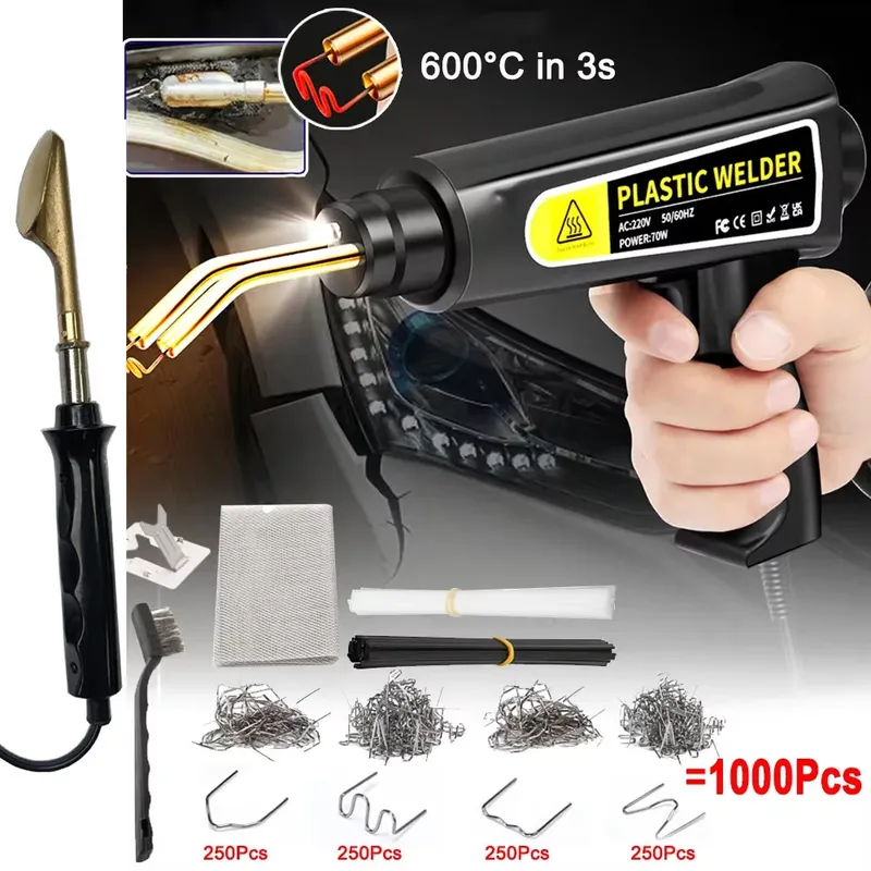 Kunststoff Schweißen Maschine 70/100 W Heißer Hefter Kunststoff Stoßstange Lötkolben Garage Werkzeuge PVC Schweißer Pistole Auto stoßstangen Reparatur Kit