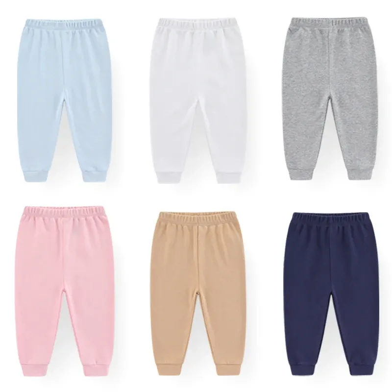Kiddiezoom 1/3 Stück Four Seasons Fashion Solid 100 % Baumwolle Baby Junge Mädchen Hosen Weiche 100 % Baumwolle Kleinkinder Hosen Zubehör