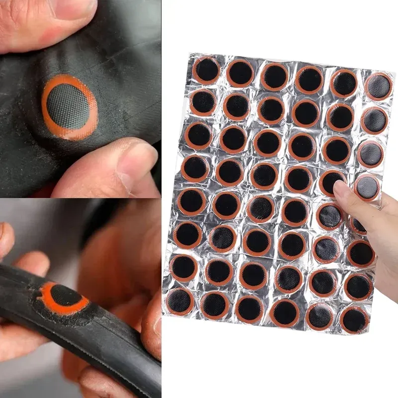 48/96 Stück Gummi-Flicken zur Reparatur von Fahrradreifen – kein Kleberrohr-Patch-Set für schnelle Reparaturen im Innenrohr