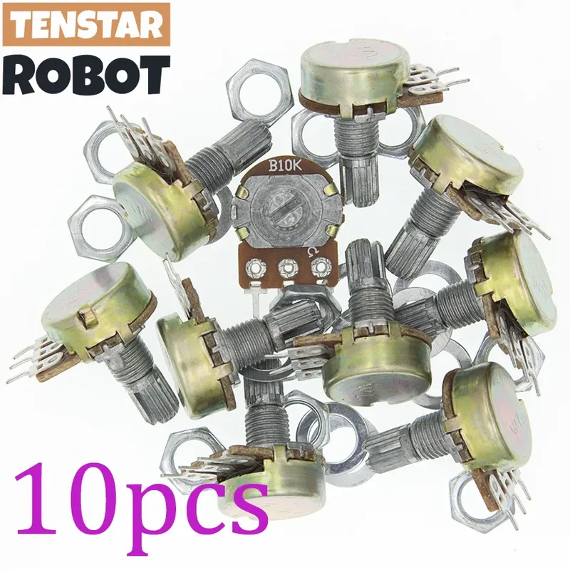 10PCS WH148 B1K B10K B50K B100K B1M 3Pin Linear Potentiometer 15mm Welle Mit Muttern Und Unterlegscheiben