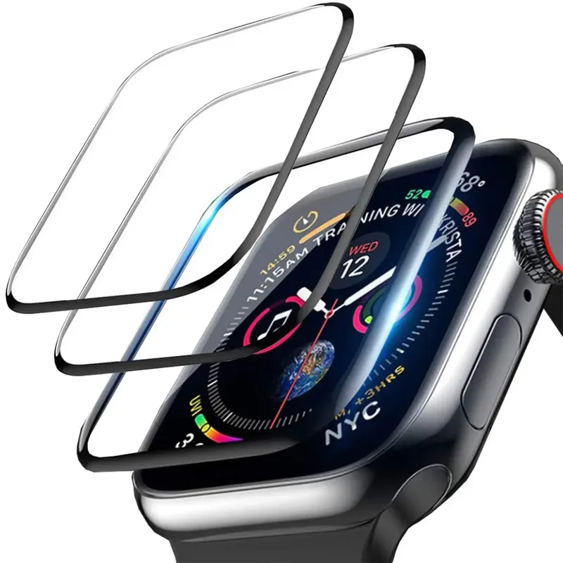 3D gehärtetes Glas für Apple Watch Band 41 mm 45 mm 42/38 mm Film Displayschutzfolie Zubehör iwatch Serie 7 6 5 4 3 Se 40 mm 44 mm
