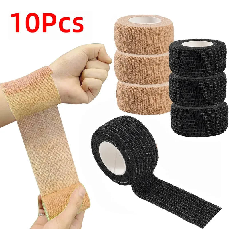 10 Rollen sportliches Wickel band selbst klebende elastische Bandage Elasto plast Sports chutz Knie Finger Schulter Tattoo Zubehör