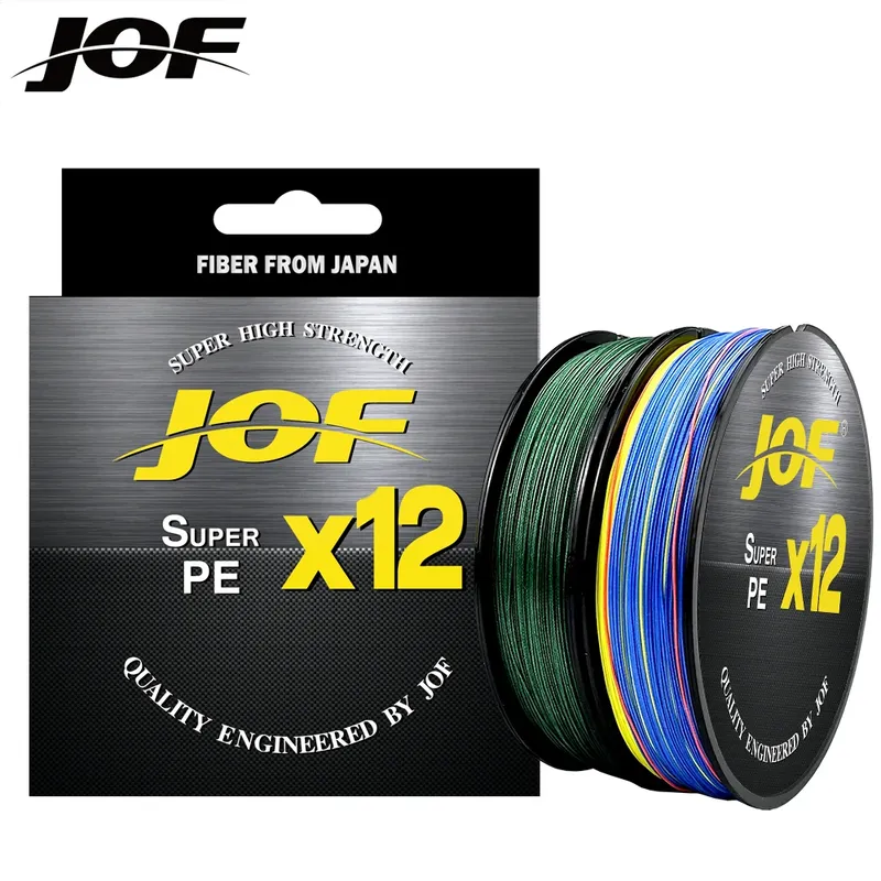 JOF X12 500 M 300 M Geflochtene Angelschnur 12 Stränge Mehrfarbige Multifilament Salzwasser PE Linie 20 24 35 40 50 65 80LB