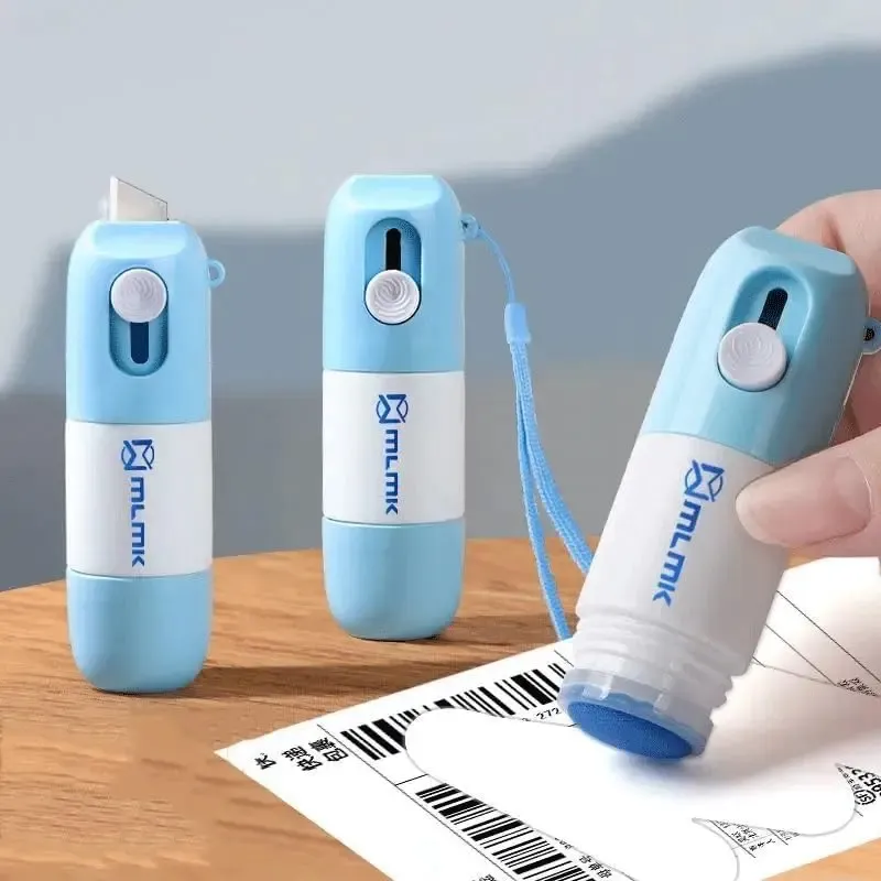 Thermopapier-Korrekturflüssigkeit mit Unboxing-Messer, tragbar, langlebig, Thermopapier, Datenidentitätsschutzflüssigkeit, Radiergummi