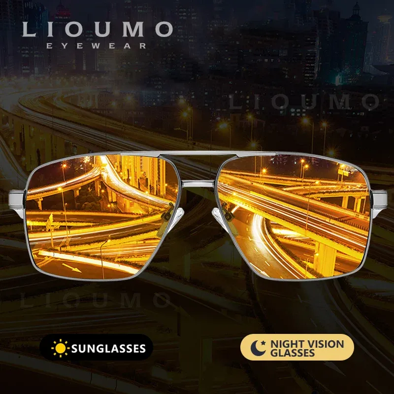 LIOUMO Intelligente Photochrome Sonnenbrille Männer Polarisierte Nachtsicht Goggle Frauen Anti-Glare Fahren Gläser UV400 gafas de sol
