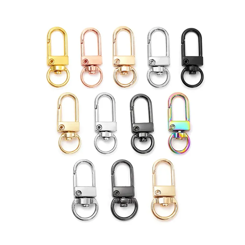 10 teile/los Bunte Karabinerverschluss Haken Gold Farbe Silber Überzogene DIY Schmuck Machen Erkenntnisse für Schlüsselbund Neckalce Armband