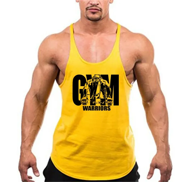 Männer Fitness Bodybuilding Tank Tops Marke Gym Sport Baumwolle Atmungsaktive Workout Muskel Westen Sommer Ärmelloses Y Zurück Hemd