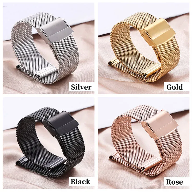 Schnellverschluss-Milanese-Armband, 18 mm, 20 mm, 22 mm, 12 mm, 14 mm, 16 mm, 17 mm, 19 mm, 21 mm, 24 mm, Universal-Armband, 0,6 Mesh-Edelstahl