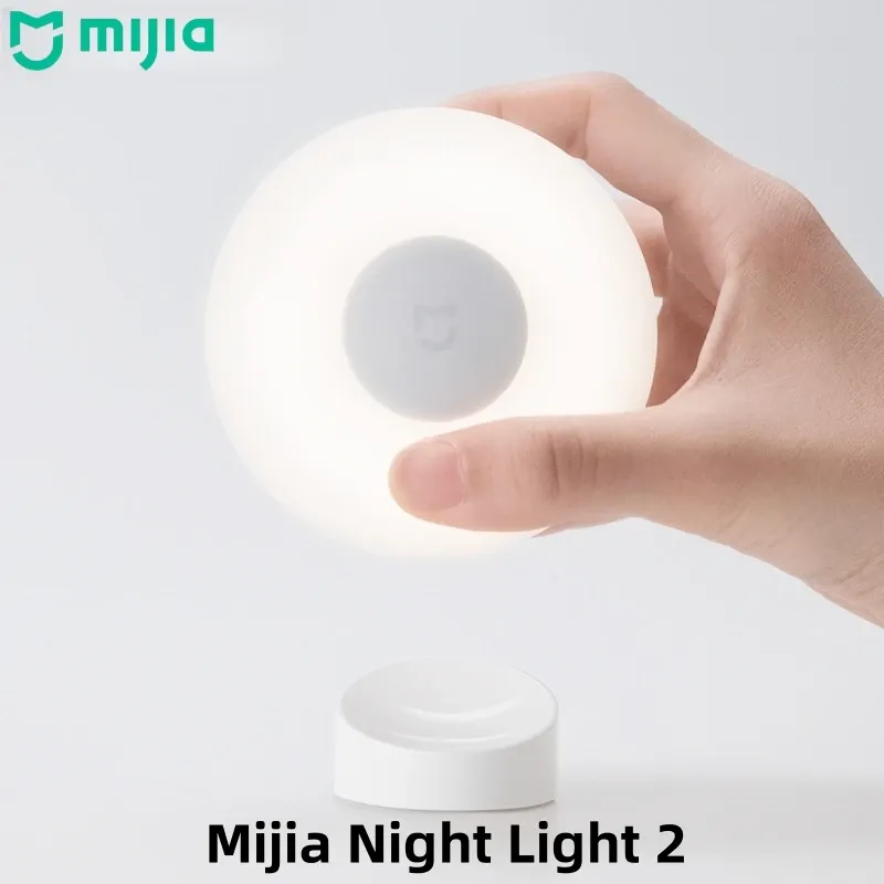 Original Mijia Nachtlicht 2 Version Bewegungssensor Einstellbare Helligkeit Intelligenter Menschlicher Lichtsensor Nachtlampe Schlafzimmer
