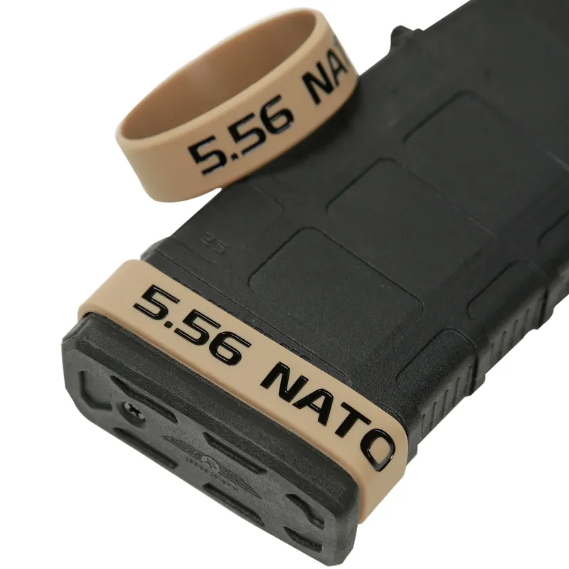 6 Stück/Packung Magazin-Markierungsband für 5,56 Nato 300 Blackout 7,62 x 35 mm Magazin-Markierungsgummiband Muti-Farben Hohe Qualität