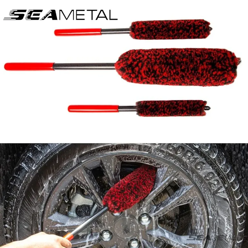 SEAMETAL Auto Rad Detaillierung Pinsel Biegsamen Auto Rad Woolies Pinsel Auto Reinigung Werkzeuge für Auto Felge Reifen Waschen Zubehör