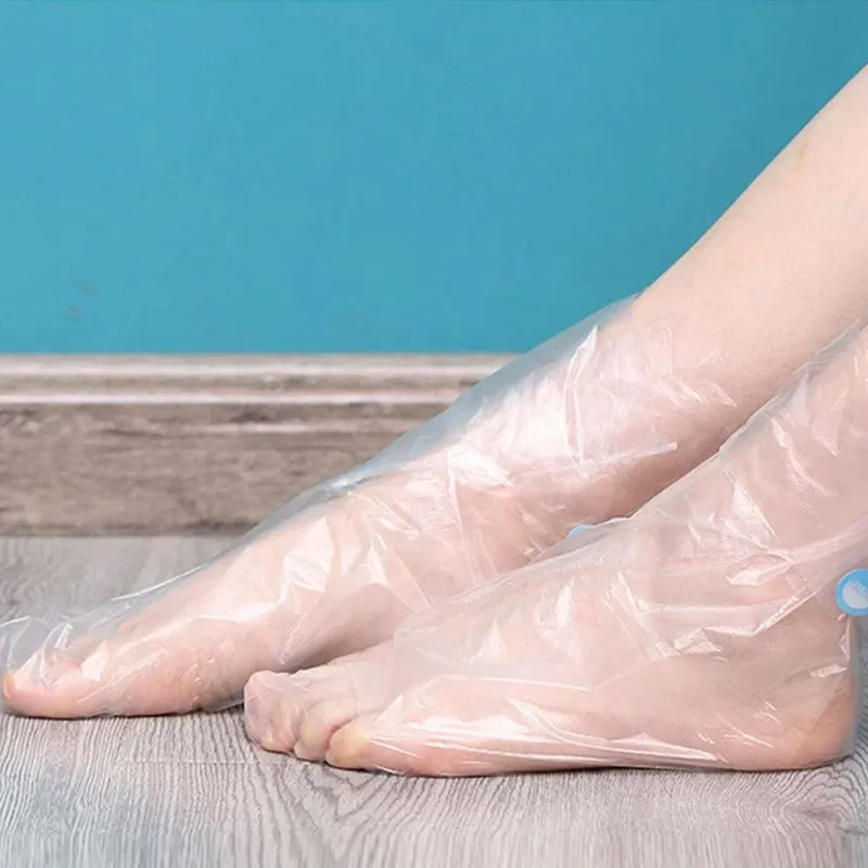 100 Stück, Einweg-Fußmaskenabdeckung, transparente Fußmaske, wasserdichte Fußmaskenabdeckung