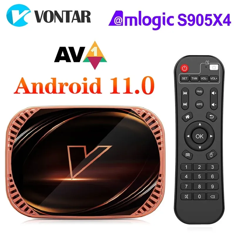 VONTAR X4 Amlogic S905X4 Smart TV Box Android 11 4GB 128G 32GB 64GB Wifi BT AV1 Media Player TVBOX 4K 1000M Set-Top-Box
