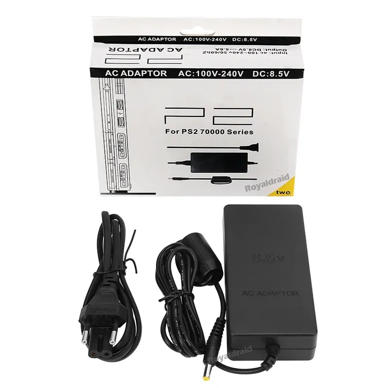 NEUES Netzteil für PS2 Ersatz-AC-Adapter Ladekabel Kabel 100-240 V DC 8,5 V für PS2 Slim 70000 Konsole EU-Stecker/US-Stecker