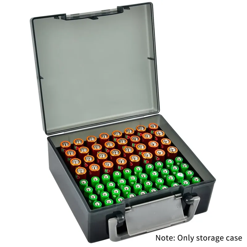 Batterie-Aufbewahrungs-Organizer-Halter für 72 AA AAA-Batterien, Batteriebox, Garagenbehälter, Schubladen-Organisationsspender für Zuhause