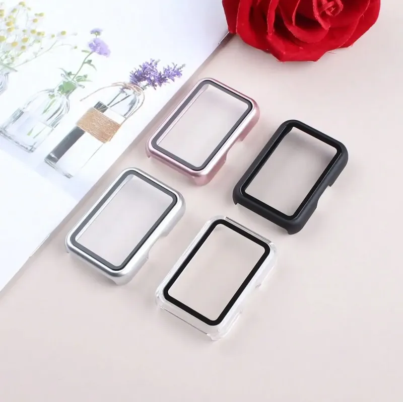 Uhrengehäuse für Samsung Galaxy Fit 3, gehärtetes Glas, Smartwatch-Schutz, harter PC-Stoßfänger + Glas für Galaxy Fit3 Zubehör