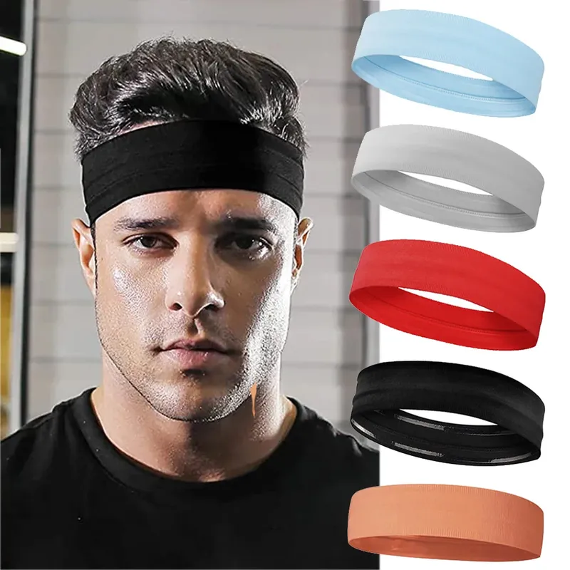 Männer Sport Elastische Stirnbänder Dicke, Nicht-Slip Schweißband Sport Gym Stirnband Frauen Männer Atmungs Basketball Fitness Yoga Haarband