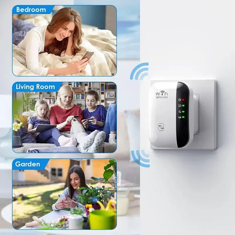 Wifi Repeater Drahtloser Signalverstärker Erweiterter Netzwerkverstärker EU US Home Router 300 m Durch