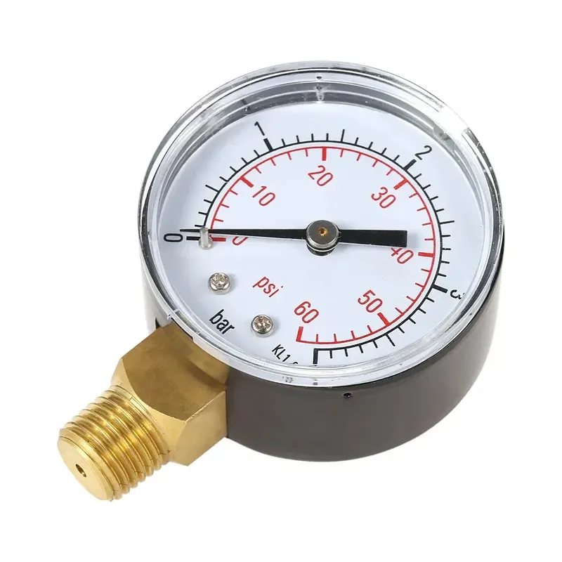 1/4" NPT-Gewinde 50 mm 0~60 psi 0~4bar Poolfilter Wasserdruckzifferblatt Hydraulikmanometer Messgerät Manometer