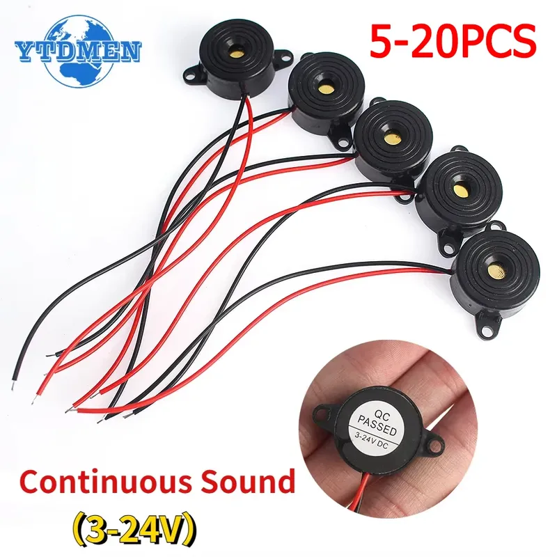 5–20 Stück hoher Dezibel-Summer SFM-20B DC 3–24 V Dauerton-Summer 2312 Aktive Piezo-Summer, für Arduino-Auto
