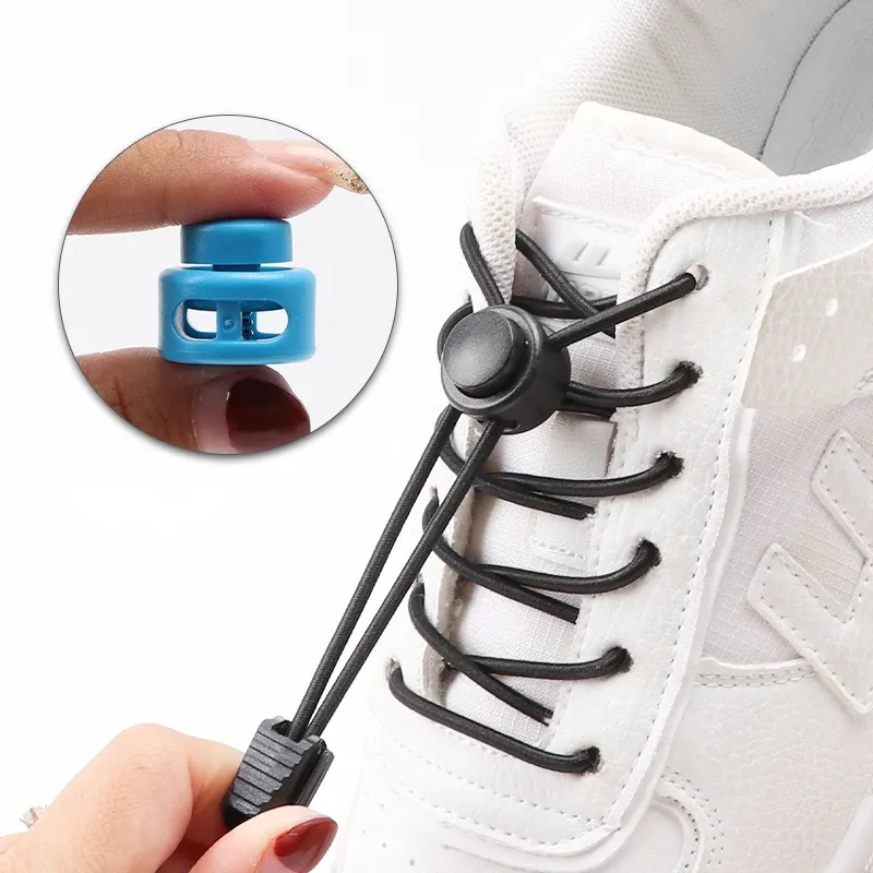 Schnürsenkel ohne Binden, geeignet für alle Schuhe, runde Federsperre, elastische Schnürsenkel, schnelles Tragen in 1, Sekunde, Wandern, Sport, faule Schnürsenkel