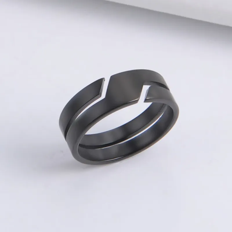 Skyrim Edelstahl-Ring für Männer und Frauen, schwarz, minimalistisch, lässig, Fingerringe 2025, Paarschmuck, Hochzeitsgeschenk für Liebhaber