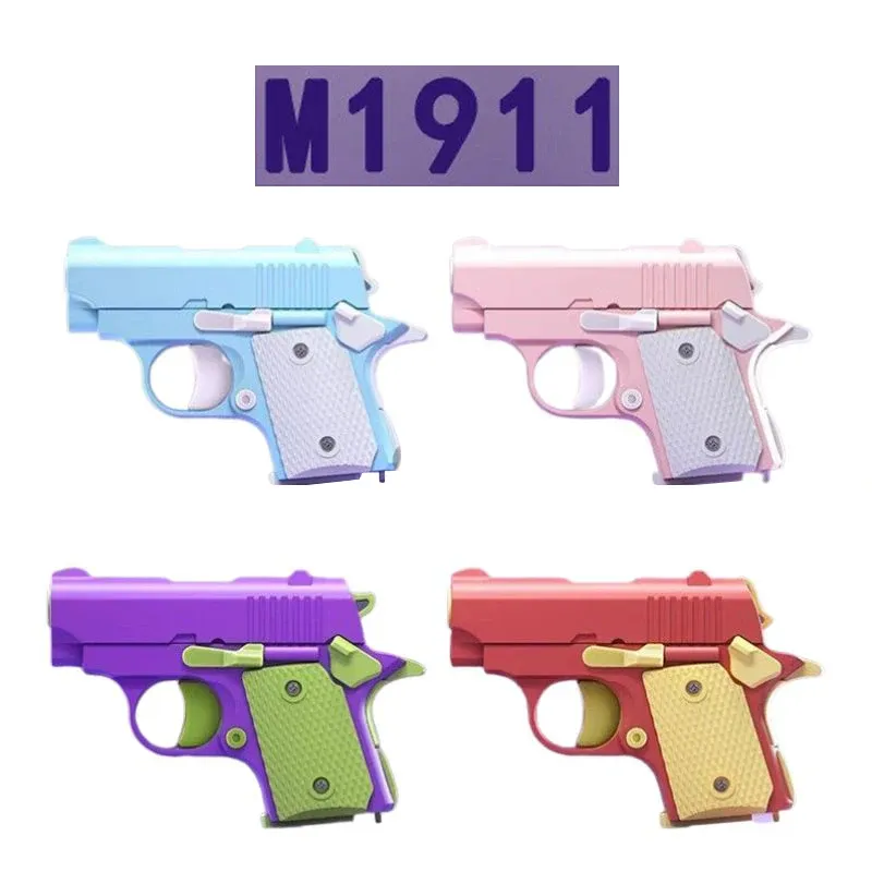 1 STÜCK Kinder 3D Mini Modell Pistole 1911 Pistolen Handspielzeug Pistolen Für Jungen Kinder Spielzeug Kugeln Kein Feuer Gummiband Launcher Sammlung Geschenke