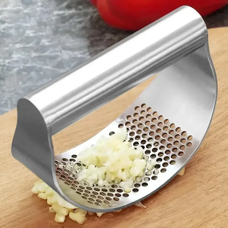 Neue Edelstahl Knoblauch Presse Squeezer Manuelle Fleischwolf Hacken Knoblauch Werkzeug Obst Gemüse Werkzeuge Küche Gadget Zubehör