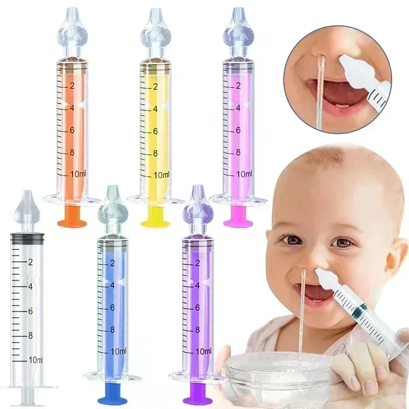 10 ml Baby-Nasenreiniger mit Silikon-Nasensaugspitzen, Spritze, Nasendusche, tragbarer Nadelrohr-Nasenreiniger für Kleinkinder