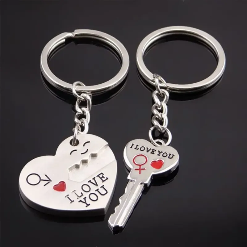 Fashing Heart Key Puzzle Schlüsselanhänger Freund Freundin Valentinstag Geschenke Liebe passende Paare Schlüsselanhänger Schmuck