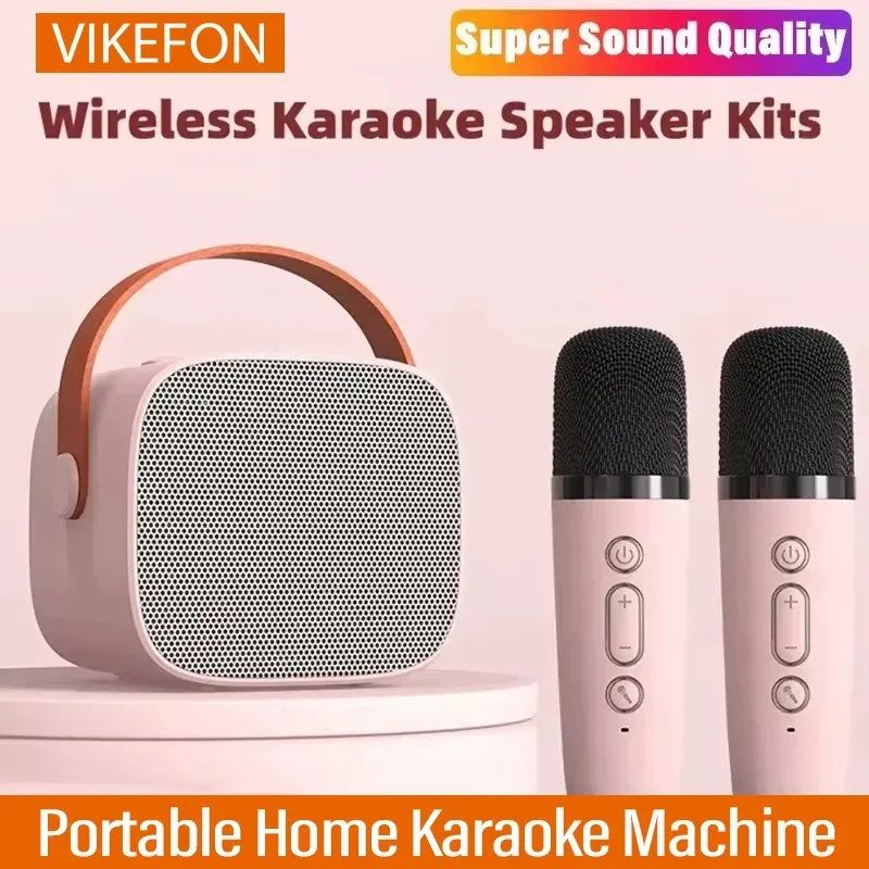 Tragbare Drahtlose Dual Mikrofone Karaoke Maschine HomeKTV DSP System Bluetooth Lautsprecher HIFI Stereo Surround Für Kinder Party Geschenk