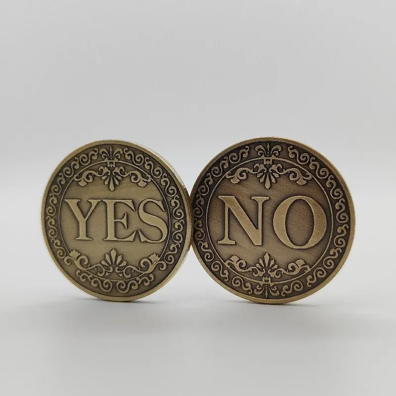 1PC Bronze Ja oder Nein Gedenkmünze Souvenir Nicht-währung Münzen Spiel Prop Herausforderung Münzen Sammlung Dekoration Handwerk