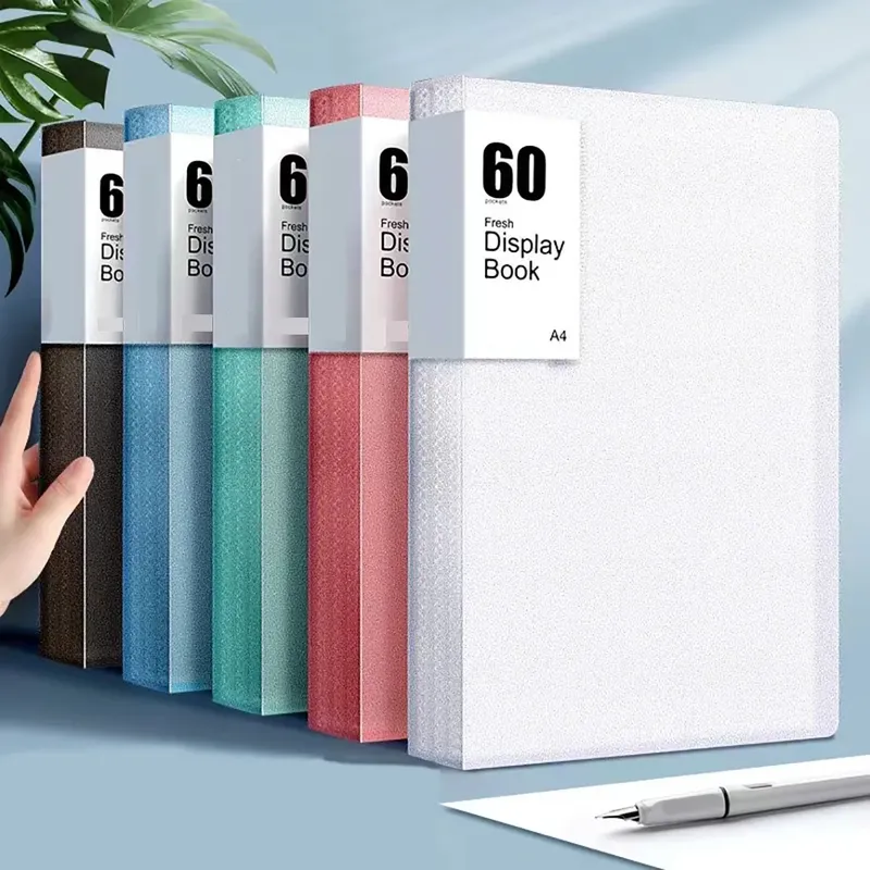 60-seitiger A4-Aufbewahrungsordner – langlebig und modisch mit Clear View-Panels – Morandi Color Collection – organisiert platzsparend