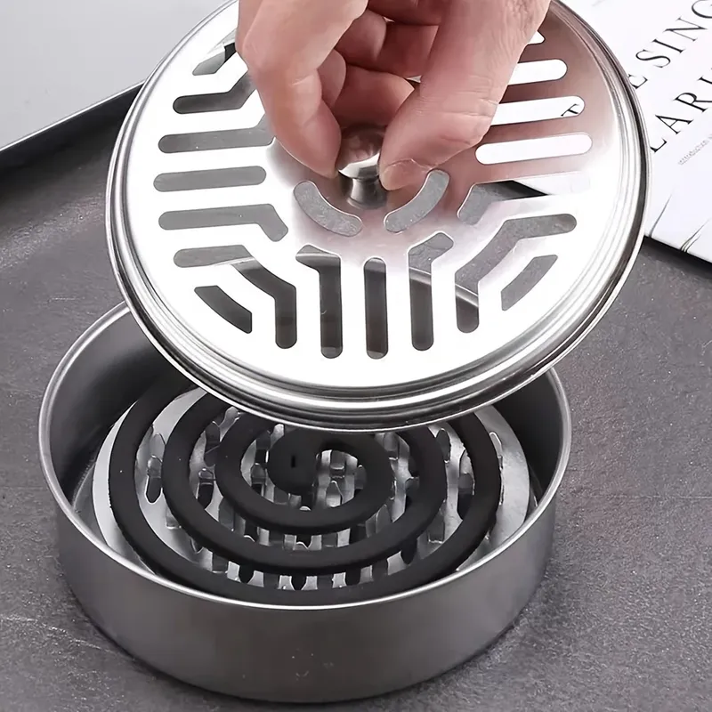 1PC Weihrauch Halter, Moskito Spule Tablett Halter Für Haushalt Mit Deckel, Outdoor Moskito Spule Box, für Wohnzimmer Und Schlafzimmer
