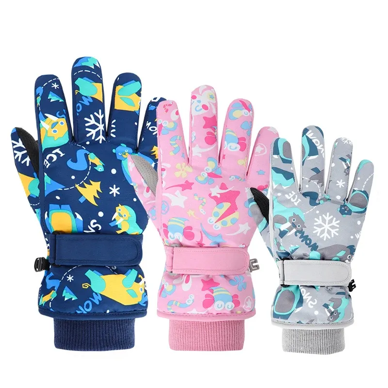 Winter Kinder Ski Handschuhe Verdicken Wasserdichte Kinder Handschuhe Snowboard Reiten Schnee Kind Winter Handschuhe für Jungen Mädchen 4-13Y