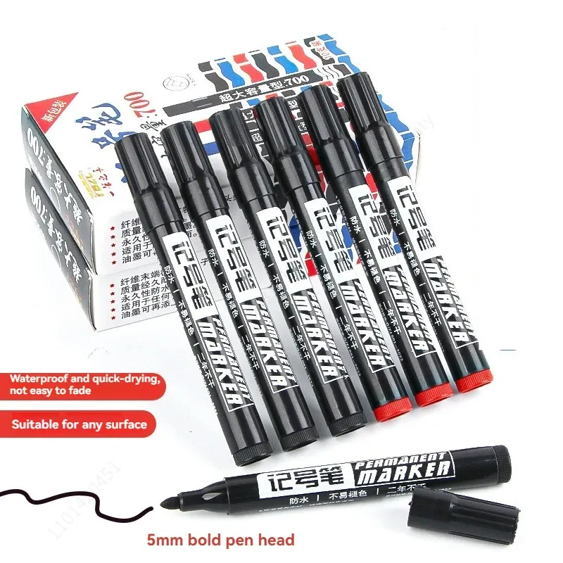 3/9 stücke Permanent Farbe Marker Stift Wasserdicht Schwarz Stift für Reifen Fettige Marker Schnell Trocknend Unterschrift Stift Schreibwaren