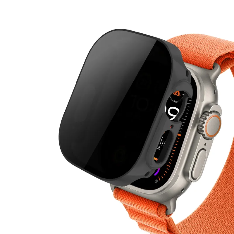 Gehärtetes Glas + Privatsphäre Hülle für Apple Watch Ultra 2 49 mm 44 mm 40 mm 45 mm Anti-Spion-Displayschutzfolie Abdeckung iWatch Serie SE 6 8 7 9