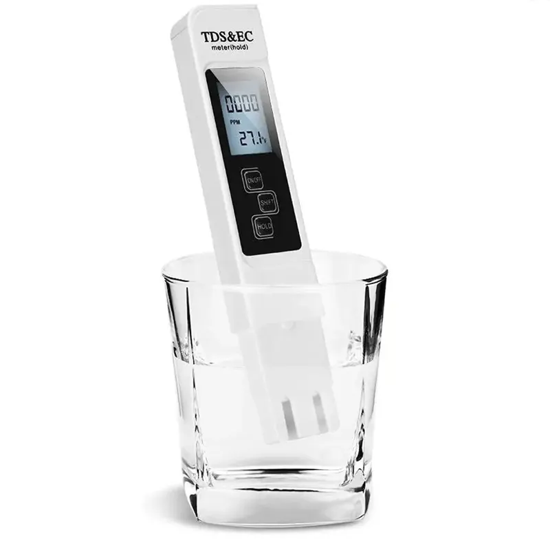 1 STÜCK Weißer digitaler Wasserqualitätstester TDS EC Meter Bereich 0 bis 9990 Multifunktionaler Wasserreinheitstemperatur TEMP PPM Tester